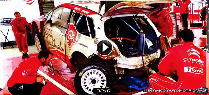 Vídeo de Mecánicos Reparando el Eje Posterior de un Citroen WRC en 30 Min